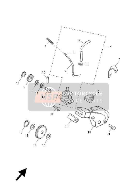 Yamaha TZR50 2007 Oil Pump for a 2007 Yamaha TZR50